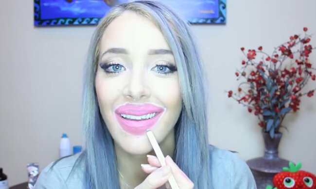 Junge Frau hat beschlossen, ihr Aussehen zu verbessern. Quelle: Youtube Screenshot