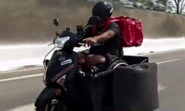 "Lebenslust": Warum ein Mann, der nicht laufen kann, als Kurier arbeitet