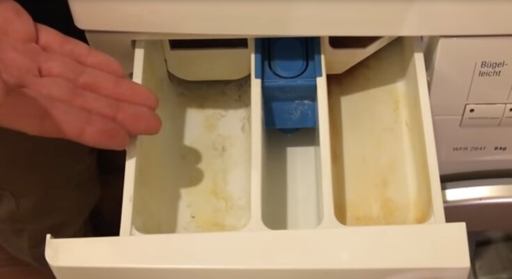 Fächer in einer Waschmaschine. Quelle: Screenshot YouTube