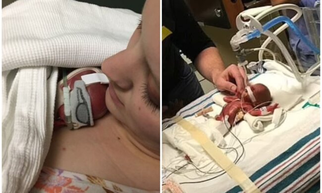 Jessica Doxey und ihr neugeborenes Baby Kaio. Quelle: Screenshot Youtube