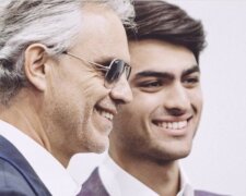 Andrea Bocelli mit seinem Sohn: ein einzigartiges Duett. Der Sohn erbte nicht nur eine schöne Stimme