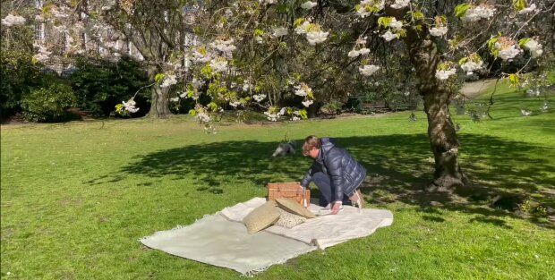 Picknick im Garten. Quelle: Youtube Screenshot