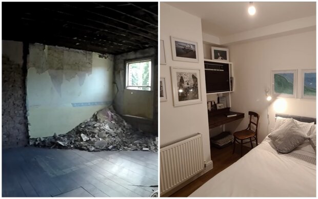 Gebäude vor und nach der Renovierung. Quelle: Screenshot Youtube