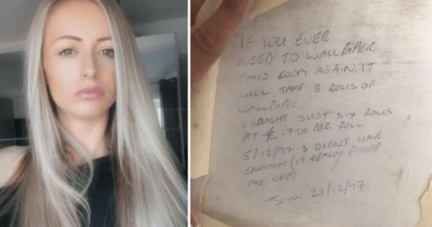 Die Frau begann zu Hause mit Reparaturen und fand unter der Tapete eine 20 Jahre alte Nachricht des Vorbesitzers