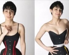 Eine Frau trägt 16 Stunden am Tag ein Korsett, um eine dünne Taille zu haben
