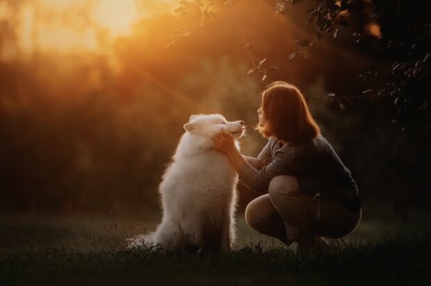 Hund und Besitzerin. Quelle: Screenshot YouTube