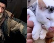 Obdachloser mit der Katze. Quelle: Screenshot