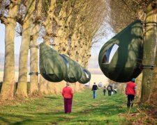 Wie entstand der exotische Blick auf das Zelt, in dem die Gäste an einem Baum hängend rasten