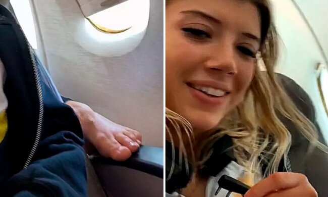 Die Sportlerin war über den Nachbarn im Flugzeug empört und  hat ihn zurechtgewiesen