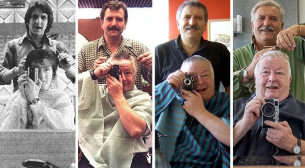Warum ein britischer Kerl fast ein halbes Jahrhundert lang zum gleichen Friseur geht und die gleichen Bilder macht