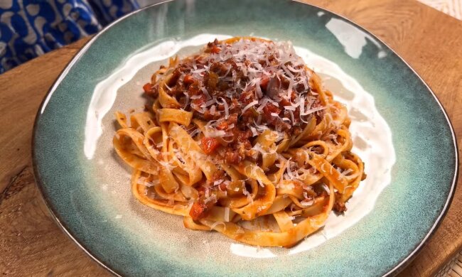 Pasta Bolognese. Quelle: Youtube Screenshot