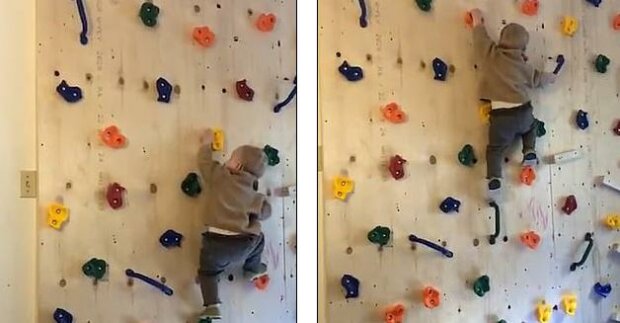 Wie ein aktives Baby im Alter von 1,5 Jahren Wände klettert