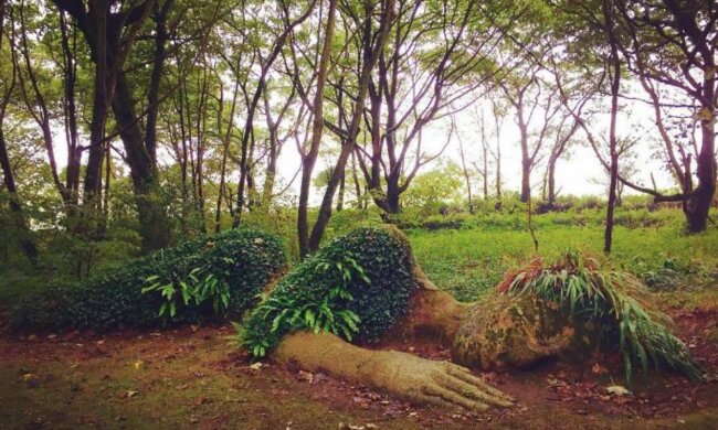 Еrstaunliche lebende Skulptur, “die ihre Kleidung ändert”