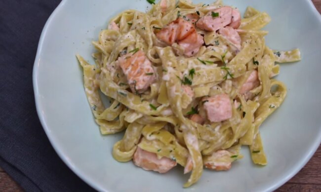 Lachs Pasta. Quelle: Youtube Screenshot