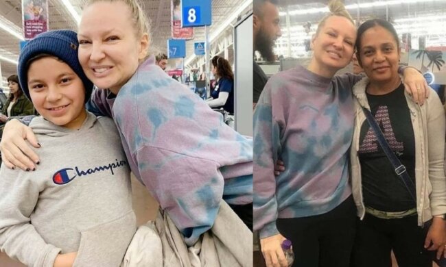 Die Frau bezahlte die Einkäufe von Fremden im Supermarkt: sie sagte, sie habe in der Lotterie gewonnen, aber das stimmte nicht