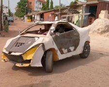 Selbstgebautes Auto. Quelle: YouTube Screenshot