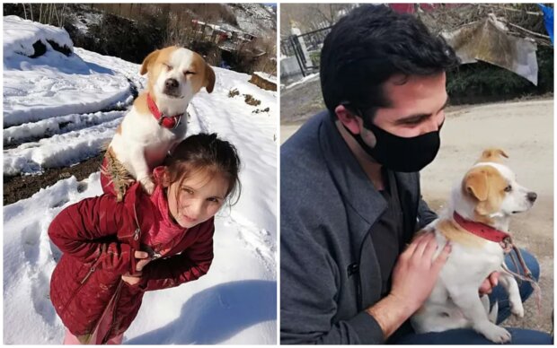 Jemre, ihr Hund und Tierarzt Ogün Ozturk. Quelle: Screenshot Youtube