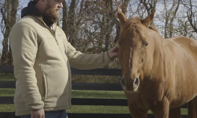 Pferd und Mann. Quelle: Screenshot YouTube