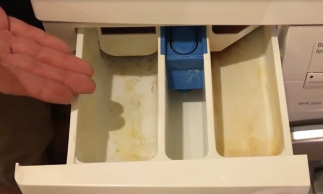 Fächer in einer Waschmaschine. Quelle: Screenshot YouTube