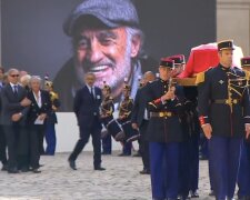 Beerdigung des Jean-Paul Belmondos. Quelle: Screenshot YouTube
