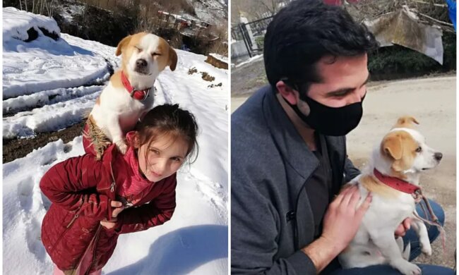 Jemre, ihr Hund und Tierarzt Ogün Ozturk. Quelle: Screenshot Youtube