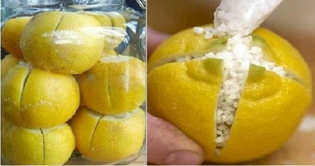 Sie schnitt die Zitronen und bedeckte mit dem Salz, als ich das sah, warum? Ich habe das gleiche getan