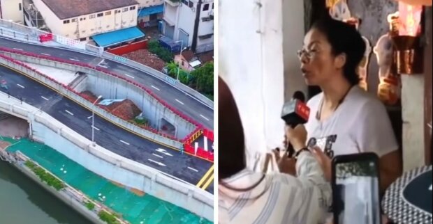 In China wurde eine große Autobahn um das Haus einer einheimischen Frau herum gebaut. Die Behörden konnten ihr 10 Jahre lang nicht zustimmen