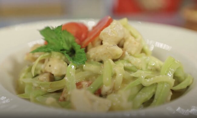 Zucchini-Nudeln. Quelle: Screenshot YouTube