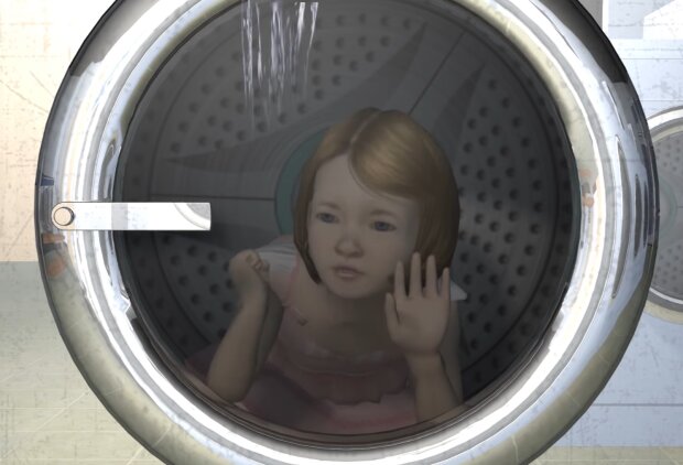 Überraschung in der Waschmaschine. Quelle: Youtube Screenshot