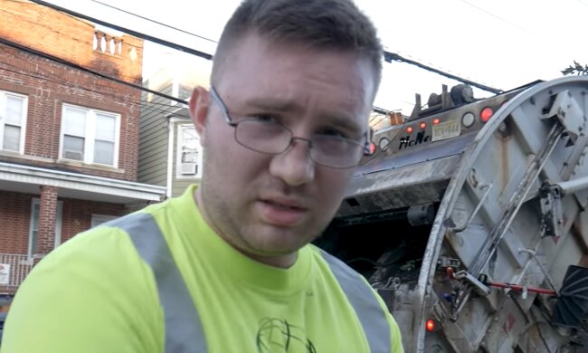Müllwagenfahrer. Quelle: YouTube Screenshot