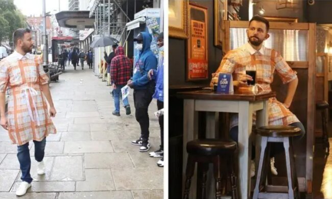 Der Mann führte ein Experiment durch: Er ging in einem Kleid durch London und beobachtete die Reaktion der Einwohner