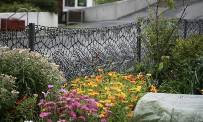 Die Frau beschloss, einen Spitzenzaun zu stricken, und jetzt gibt es solche Zäune in fast jedem Garten in ihrer Heimatstadt