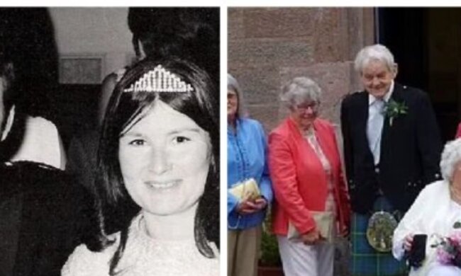 Der Bräutigam 90 Jahre alt, die Frau 89: Wie frisch Vermählte aussehen, die 60 Jahre nach ihrer Verlobung geheiratet haben