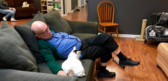 Der 75-jährige Mann hat neben den Tierheimkatzen geschlafen und versehentlich 40 000 Dollar für sie gesammelt