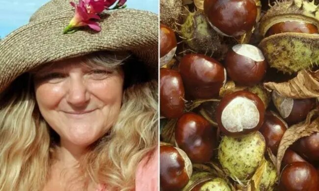 Sauberes Gewinn: wie eine Frau die Wäsche mit Kastanien wäscht