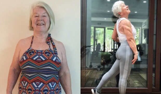 Mit 73 Jahren treibt die Frau aktiv Sport und hat viel Gewicht verloren.  Quelle: www. vinegred.сom