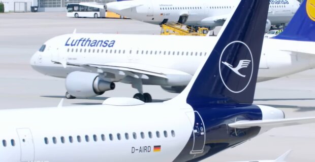Lufthansa-Flugzeuge. Quelle: Youtube Screenshot