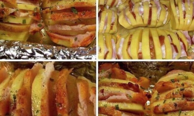 Ein sehr leckeres und befriedigendes Gericht, das Sie in wenigen Minuten kochen können – im Ofen gebackene Ziehharmonika-Kartoffeln. Durch Geruch kennen Sie schnell über Bereitschaft lernen