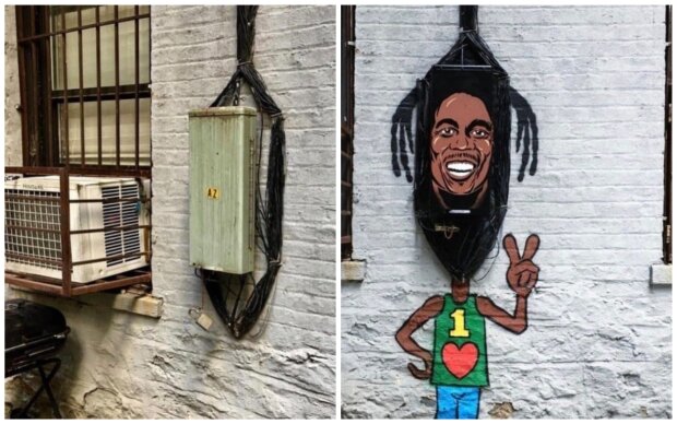 Straßenkünstler verwandelt unansehnliche Ecken in lustige Kunstobjekte