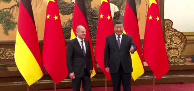 Olaf Scholz, Xi Jinping. Quelle: Youtube Screenshot