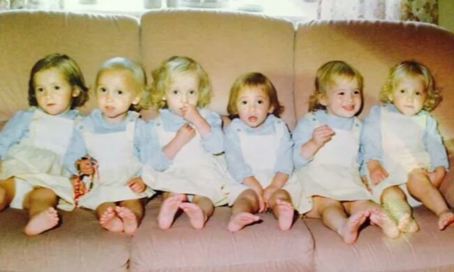 Dem Paar wurden sechs Mädchen auf einmal geboren: Wie sie 35 Jahre später aussehen
