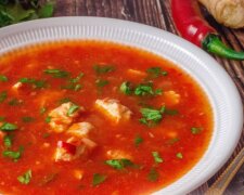 Köstliche Idee zum Mittagessen: Tomatensuppe mit Truthahn