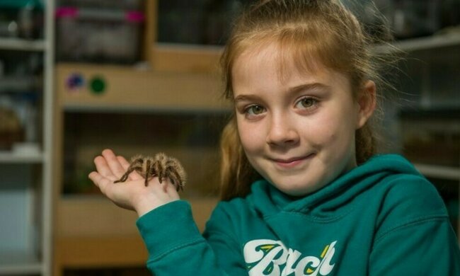 Mädchen und eine Spinne. Quelle: travelask